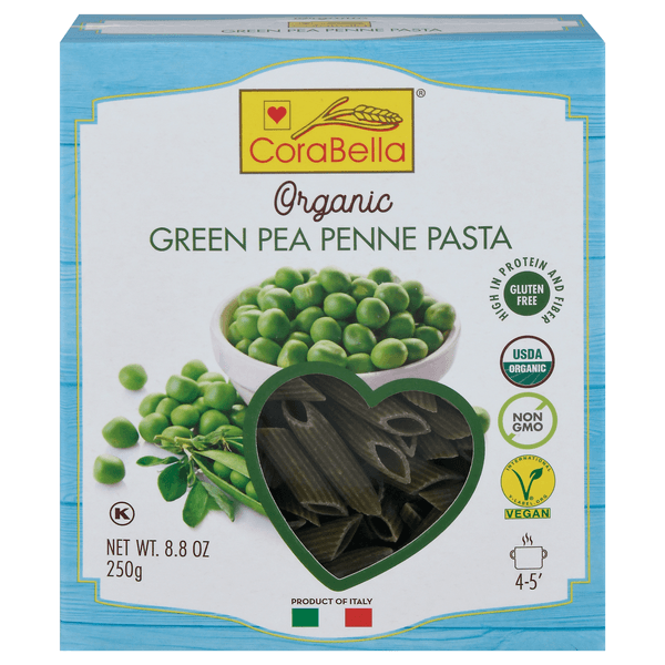 Corabella Green Pea Penne Pasta Gluten Free Organic