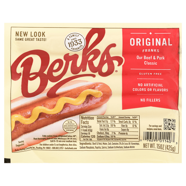 Berks Original Beef & Pork Franks