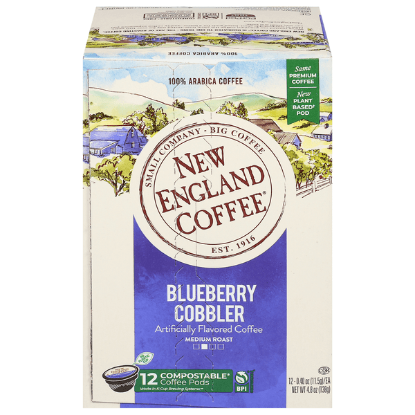 New England Coffee Blueberry Cobbler Flavor Medium Roast Coffee K