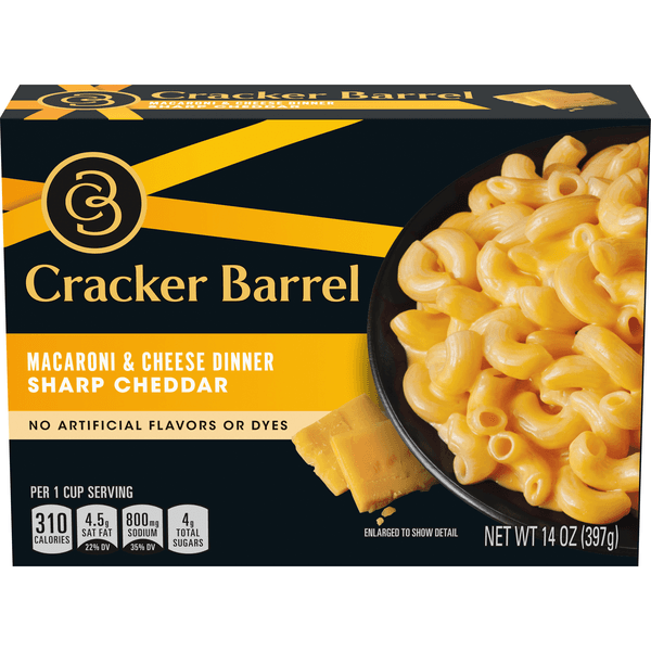 Is it High Fructose Corn Syrup Free? Cracker Barrel Macaroni & Cheese Dinner Sharp Cheddar Box