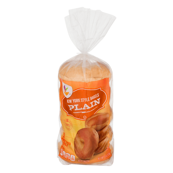 Stop & Shop New York Style Bagels Plain Pre-Sliced