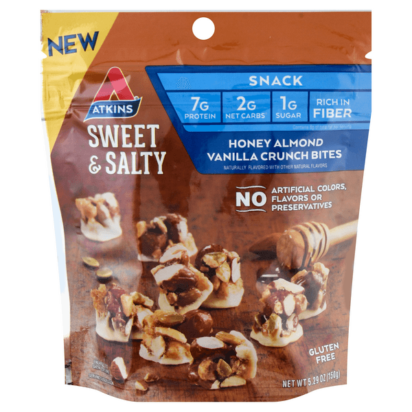 Atkins Crunch Bites Honey Almond Vanilla Gluten Free