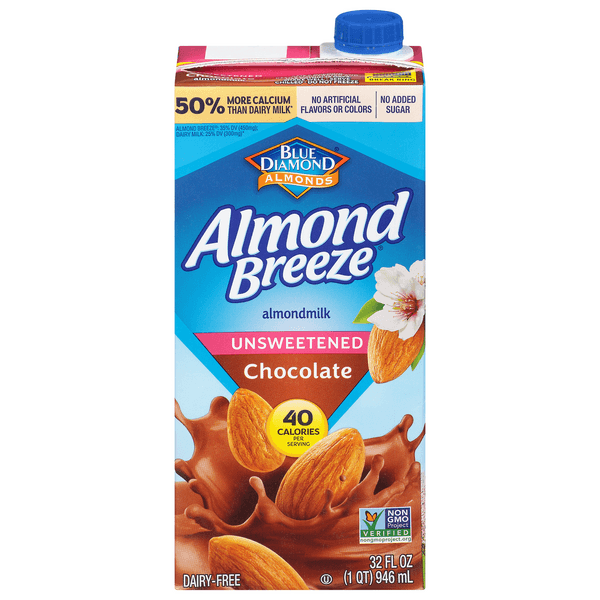Blue Diamond Unsweetened Chocolate Almond Breeze Almondmilk