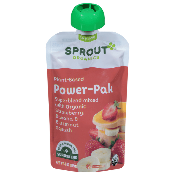 Sprout Power Pak Strawberry W/Superblend Banana & Butternut Squash Organic