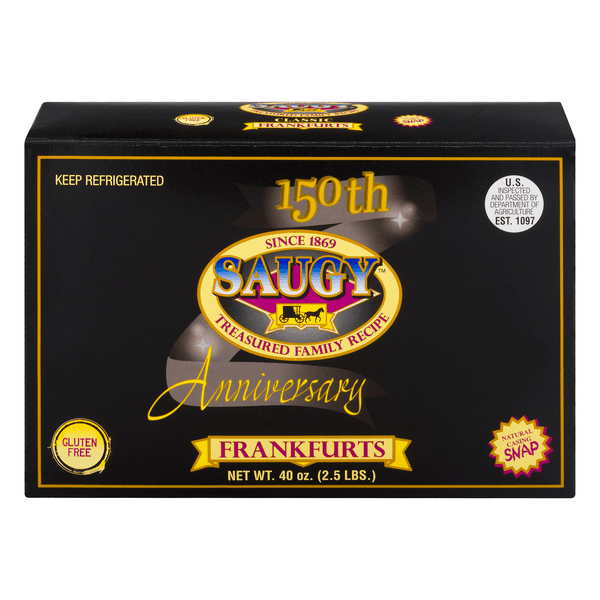 Saugy Deli Frankfurts Natural Casing Gluten Free