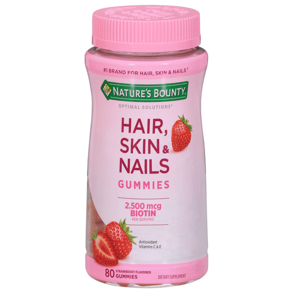 Natures Bounty Optimal Solutions Dietary Supplement Gummies Hair Skin & Nails