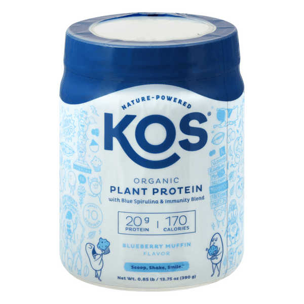 Kos Plant Protein Powder Blueberry Muffin Flavor Organic
