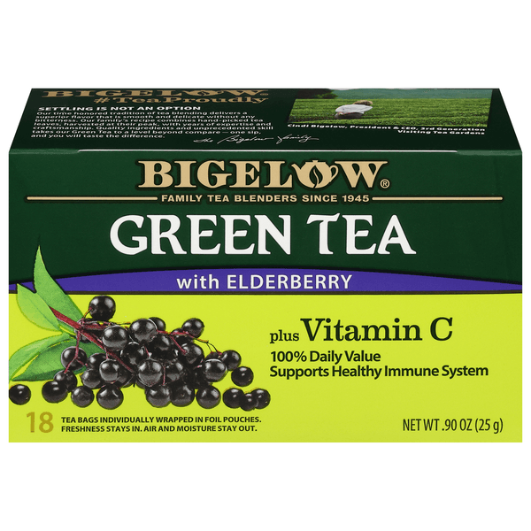 Bigelow Tea Green Elderberry Vit Cin