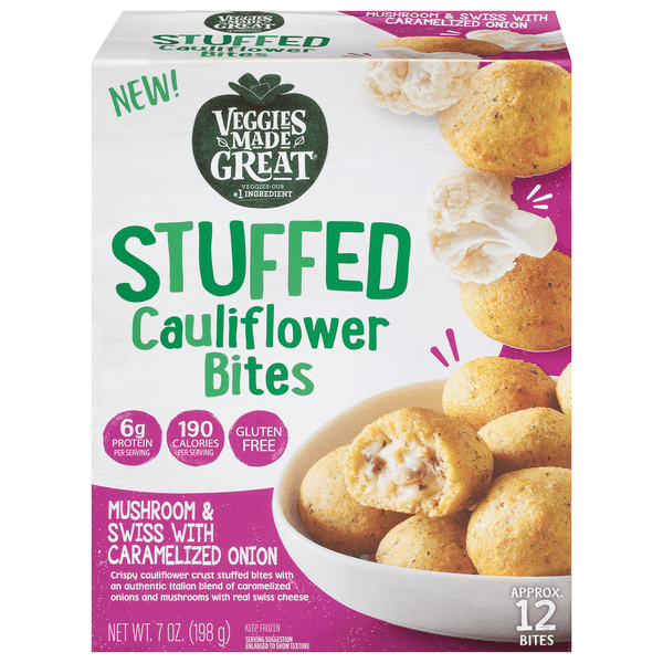 Veggies Made Great Cauliflower Bites Mushroom & Swiss W/Caramelized Onion