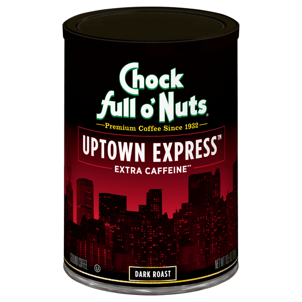Chock Full O'Nuts Extra Caffeine Uptown Express Dark Roast Ground Coffee