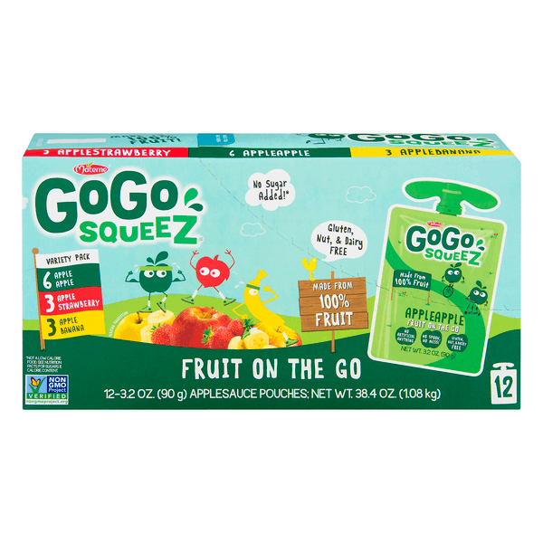 Gogo Squeez Applesauce Variety Pack Apple Banana Strawberry