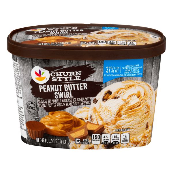Giant Churn Style Ice Cream Peanut Butter Swirl Light