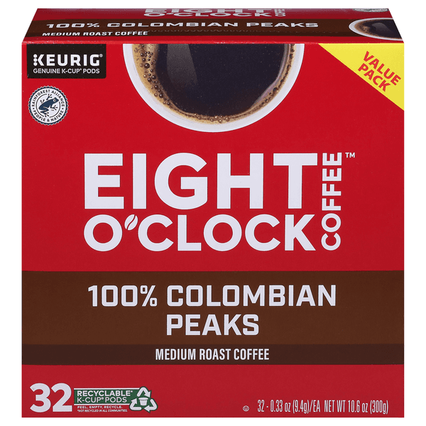 Eight O'Clock 100% Colombian Peaks Medium Roast Coffee K