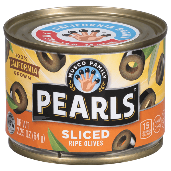Pearls Ripe Black Olives Sliced