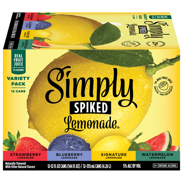 Simply Spiked Hard Lemonade Variety Pack 5% Abv In Cans