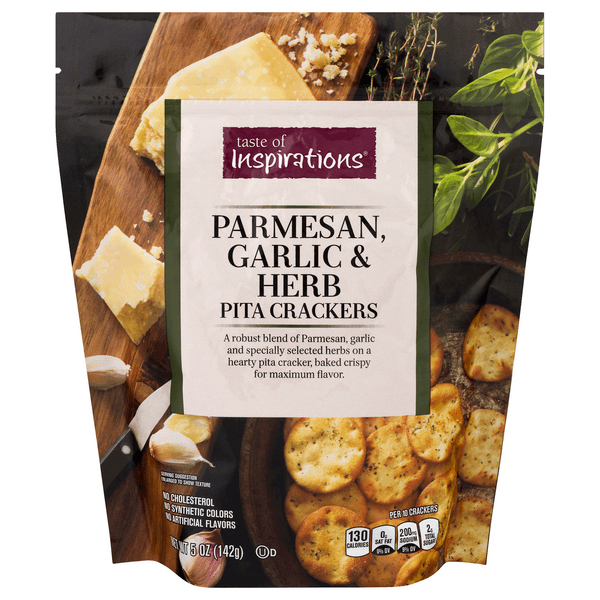 Taste Of Inspirations Pita Crackers Parmesan Garlic & Herbs