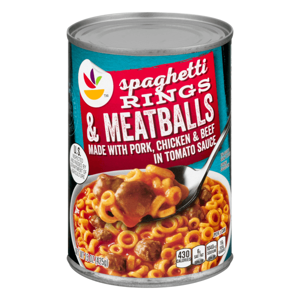 Giant Spaghetti Rings & Meatballs Made With Pork, Chicken & Beef