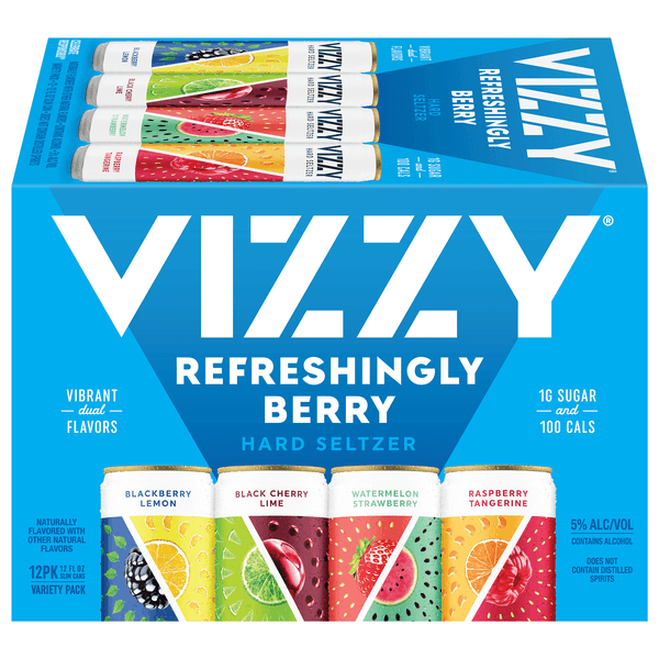 Vizzy Refreshingly Berry Hard Seltzer Variety Pack 5% Abv Cans