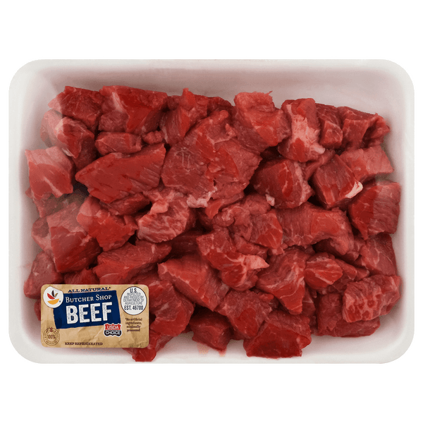 Our Brand Usda Choice Boneless Beef Round Cubes Stew Meat Fresh