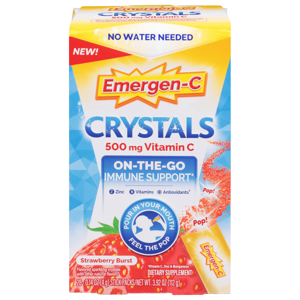 Emergen-C Crystal On-The-Go Immune Support Vitamin C Strawberry