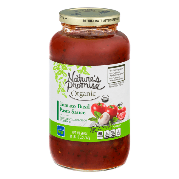 Nature'S Promise Organic Pasta Sauce Tomato Basil Gluten Free