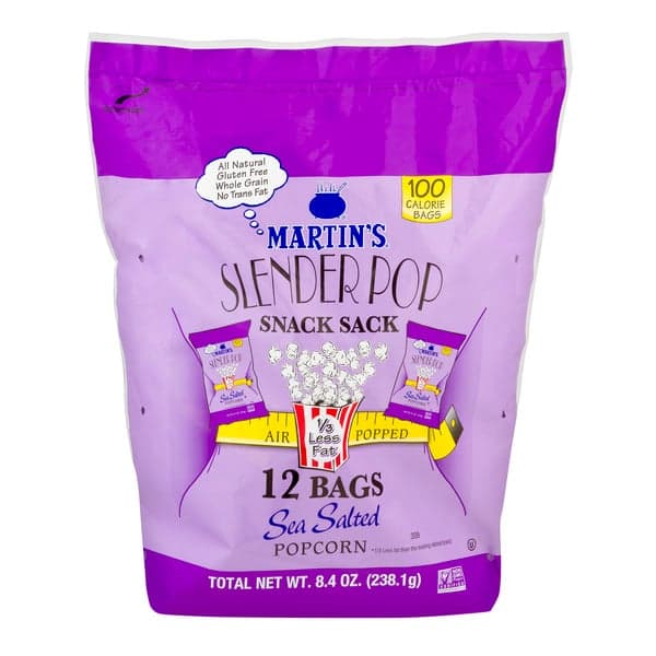 Martin'S Slender Pop Snack Sack Popcorn Sea Salted