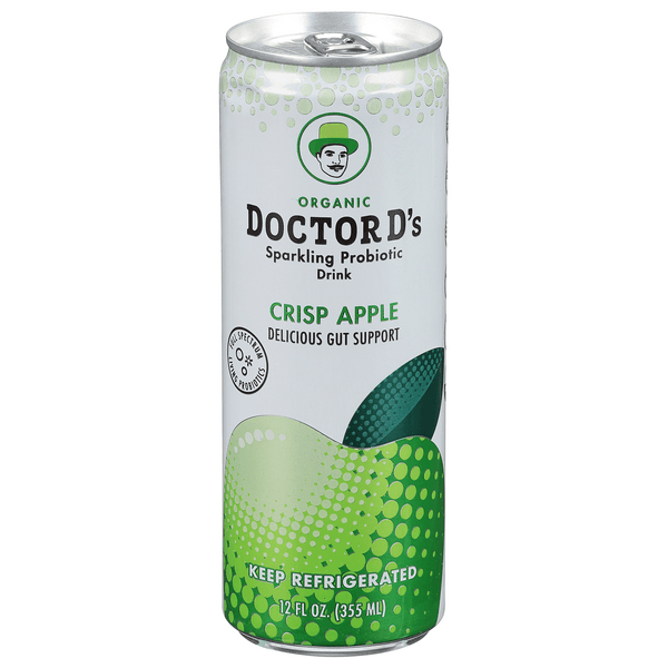 Doctor D'S Organic Crisp Apple Sparkling Probiotic Drink