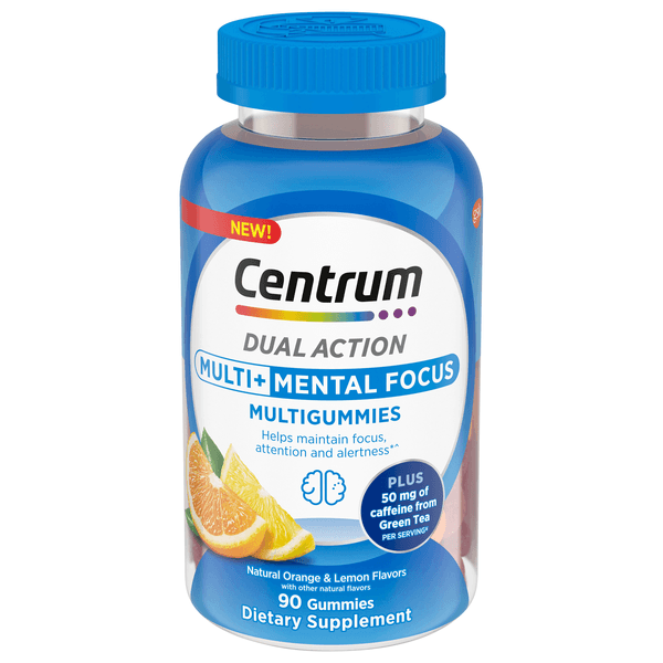 Centrum Multi + Mental Focus Dual Action Multigummies Gummies Orange/Lemon