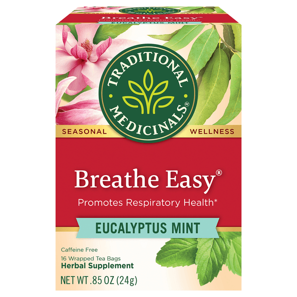 Traditional Medicinals Breathe Easy Herbal Tea Bags, Eucalyptus Mint, Caffeine Free