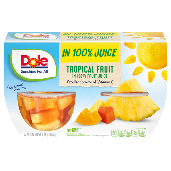 Dole Tropical Fruit In 100% Juice Cups