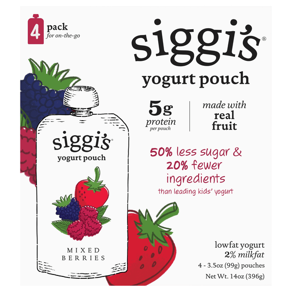 Siggi'S Kids Low Fat Mixed Berries Yogurt Pouch