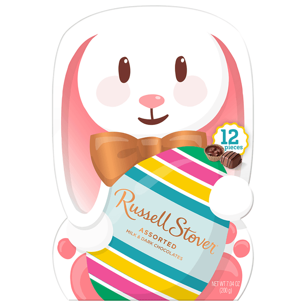 Russell Stover Bunny Assorted Milk & Dark Chocolates Easter Candy Gift