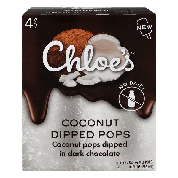 Chloe'S Dark Chocolate Dipped Pops Coconut Dairy Free