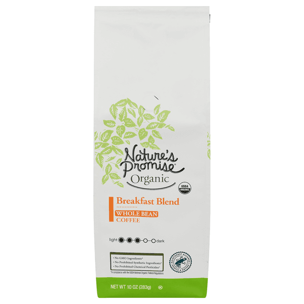 Nature'S Promise Organic Breakfast Blend Medium Roast Whole Bean Coffee