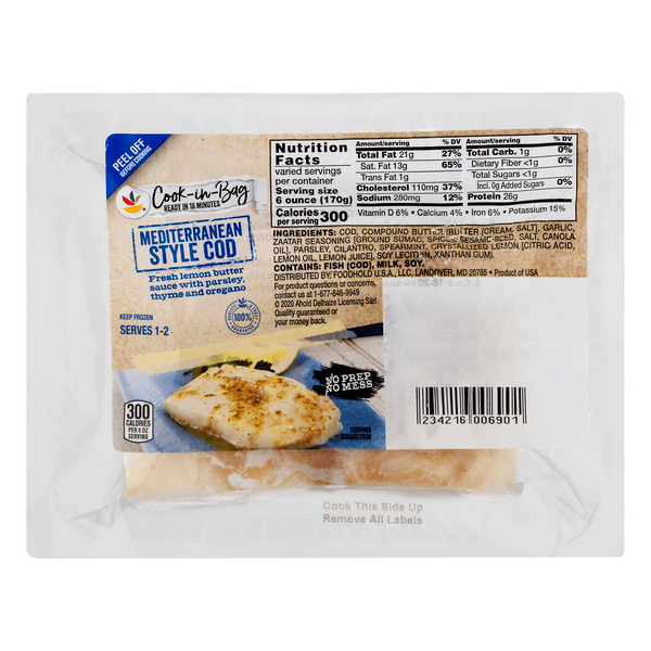 Giant Cook-In-Bag Cod Mediterranean Style
