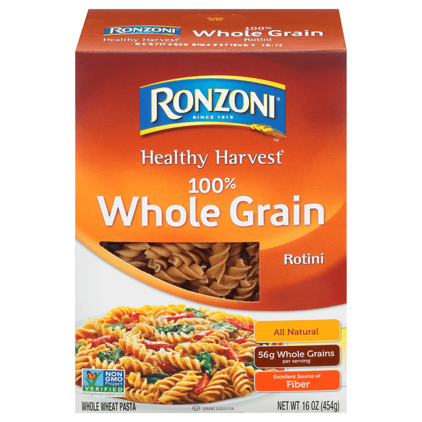 Ronzoni Healthy Harvest 100% Whole Grain Rotini Pasta All Natural