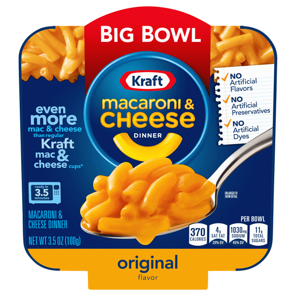 Is it Low Sugar? Kraft Original Macaroni & Cheese Easy Microwavable Big Bowl Dinner Tray