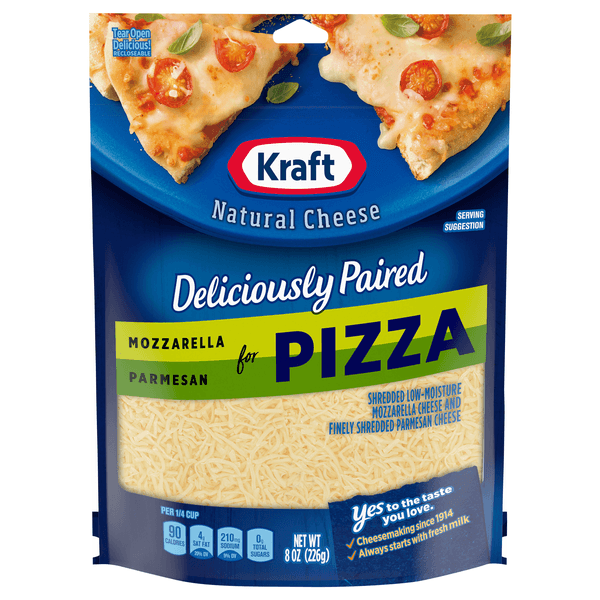 Kraft Deliciously Paired Mozzarella & Parmesan Cheese For Pizza Shredded