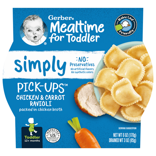 Gerber Pick-Ups Chicken & Carrot Ravioli Pasta Toddler Meal