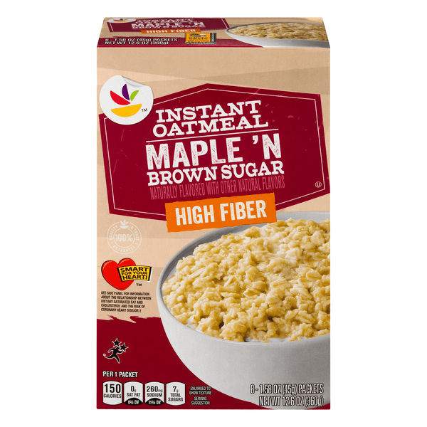 Stop & Shop Instant Oatmeal Maple 'N Brown Sugar High Fiber
