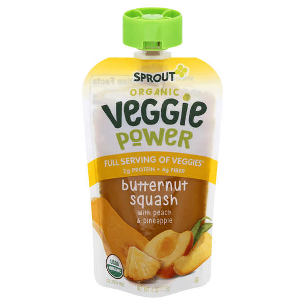 Sprout Veggie Power Baby Food Butternut Squash Peach & Pineapple Organic