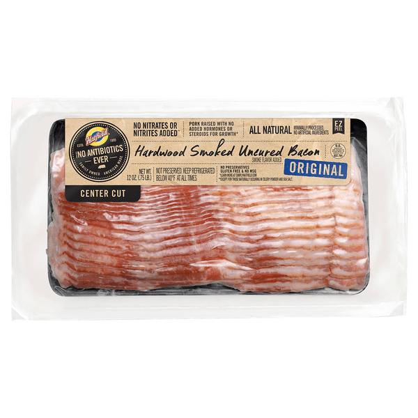 Hatfield Hardwood Smoked Uncured Bacon Center Cut Original