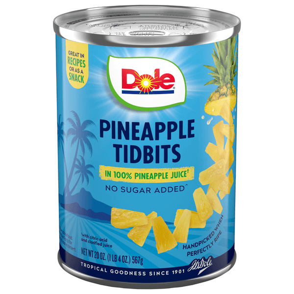 Dole Pineapple Tidbits In 100% Pineapple Juice