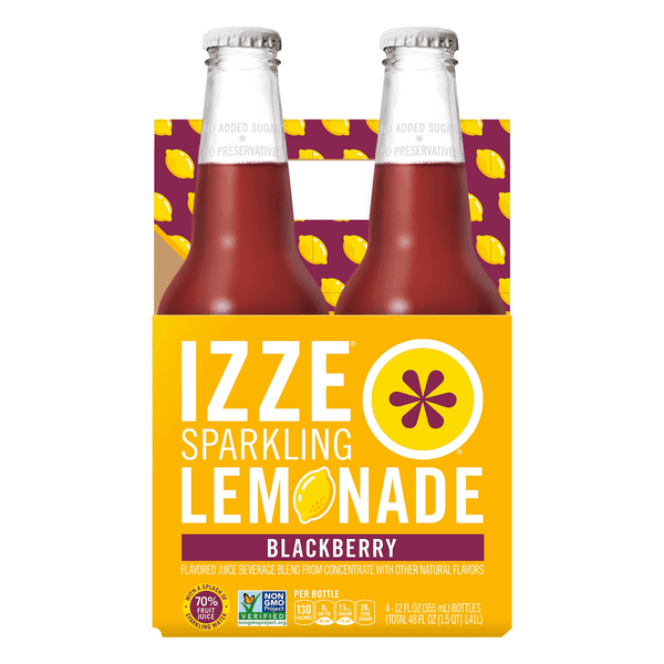 Izze Sparkling Juice Beverage Lemonade Blackberry