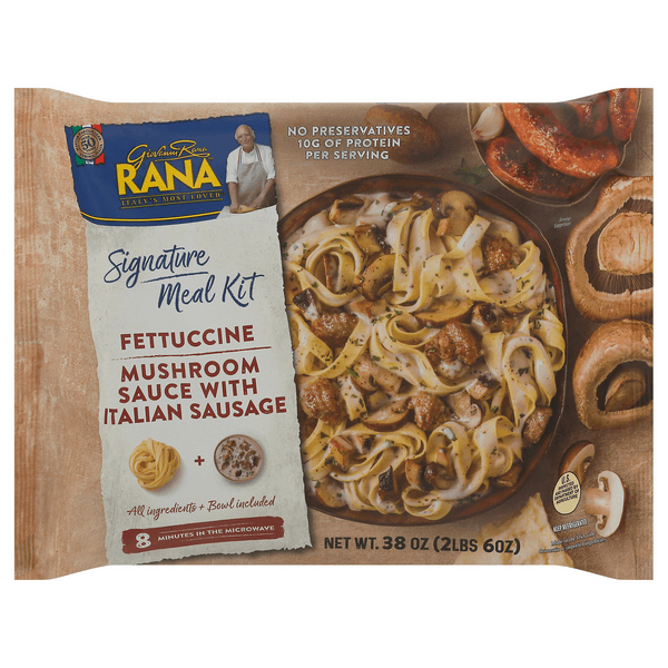 Giovanni Rana Fettuccini With Mushroom Sauce And Italian Sausage