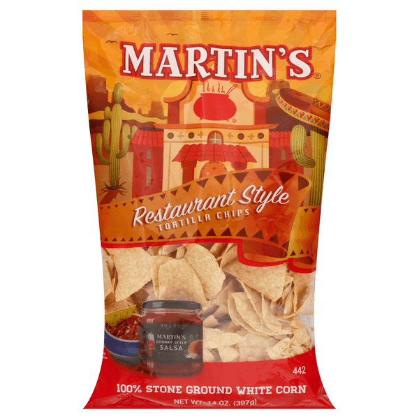 Martin'S Restaurant Style Tortilla Chips 100% White Corn