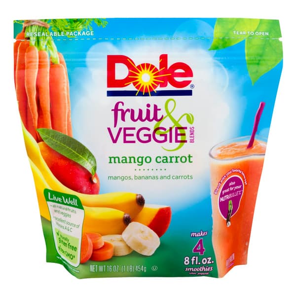 Dole Fruit & Veggie Blends Smoothies Gluten Free