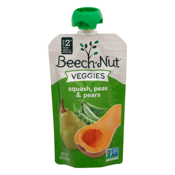 Beech-Nut Veggies Stage 2 Baby Food Squash Peas & Pears