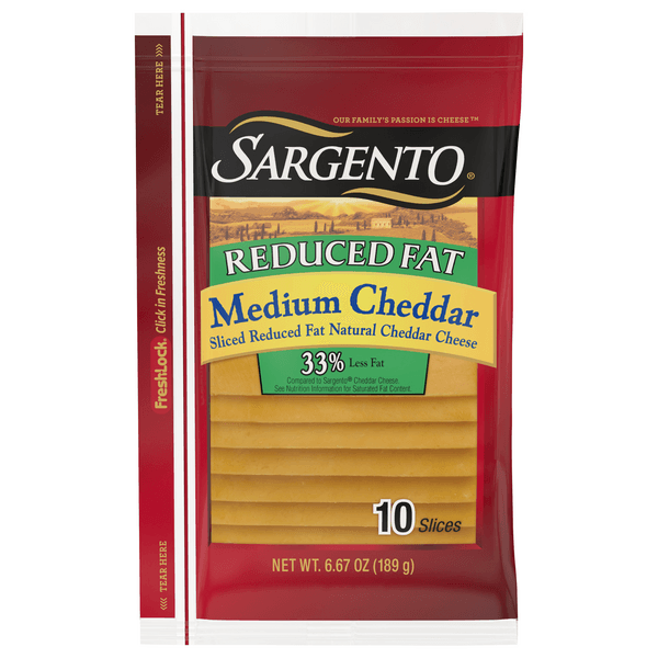 Sargento Cheddar Cheese Medium Reduced Fat