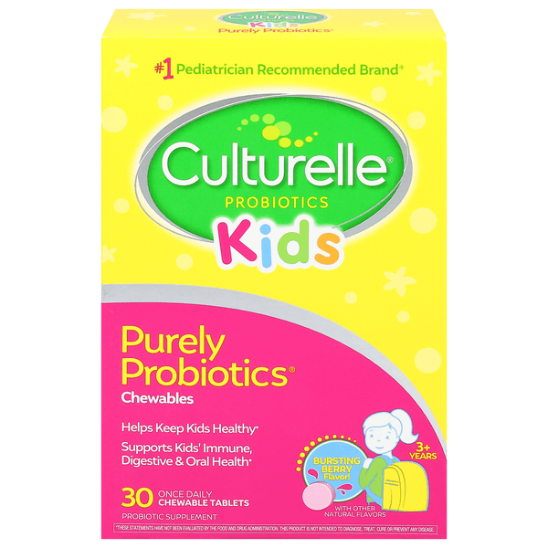 Culturelle Kids Probiotic Supplement Bursting Berry Flavor Chewables